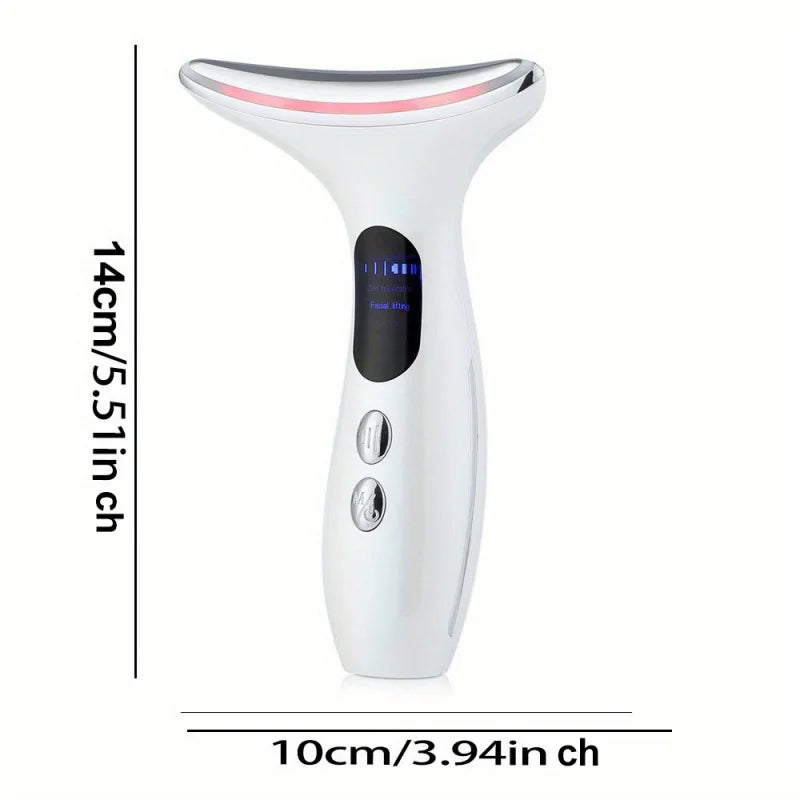 Dispositivo de masaje vibratorio para cuello y cara, máquina de Estiramiento facial, microcorrientes, terapia de luz roja, antiarrugas