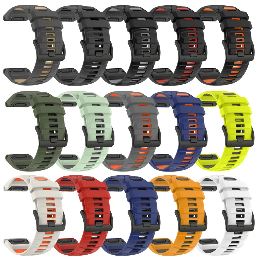 Correa de silicona para reloj Fenix 8 Pro, correa deportiva de 22/26mm para Garmin Tactix 7/Quatix8 Forerunner 970 965 Instinct 2X, pulsera de ajuste rápido
