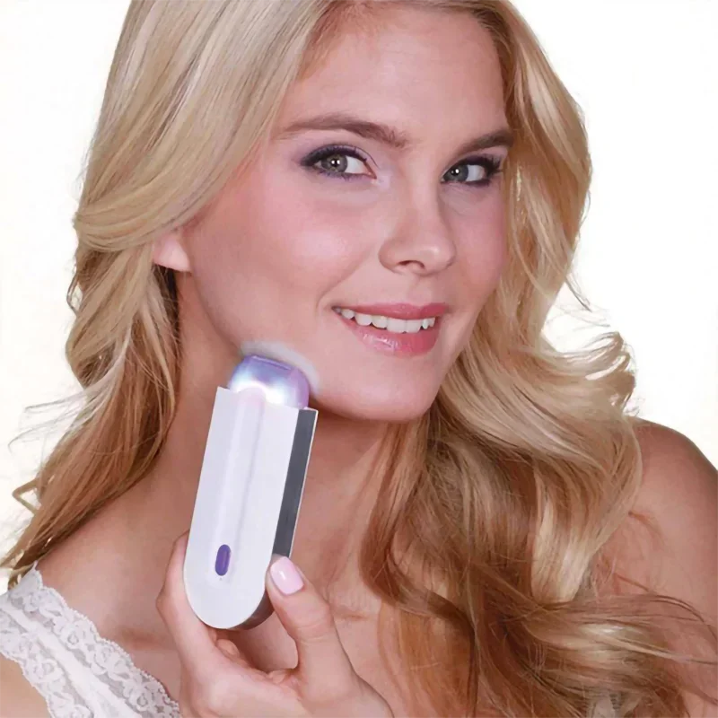 Depiladora de luz azul para cuerpo de mujer, afeitadora de inducción, herramienta de depilación, depiladora de labios de Bikini automática eléctrica rotativa para cara y pierna