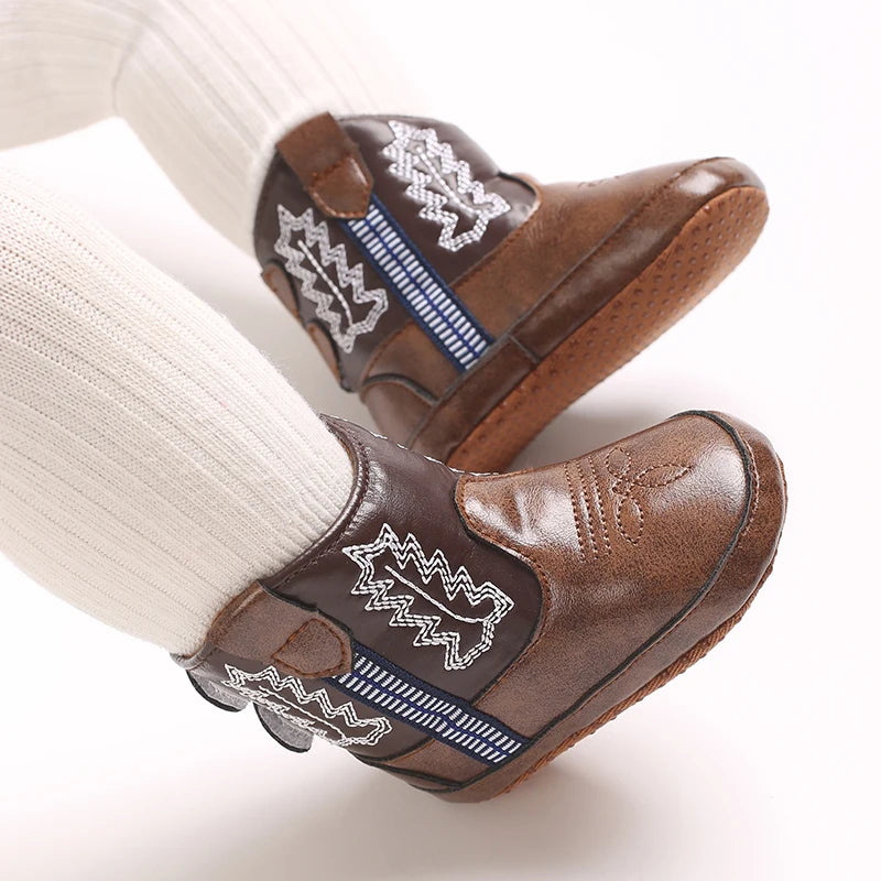 Baby Cowboy Boots - Western Style | Soft soled First Walking Shoes for Newborns and Preschoolers