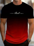 Camiseta de Hombre con Estampado Simple, Moda Masculina, Talla Grande, Transpirable, para Verano, Cuello Redondo, Manga Corta