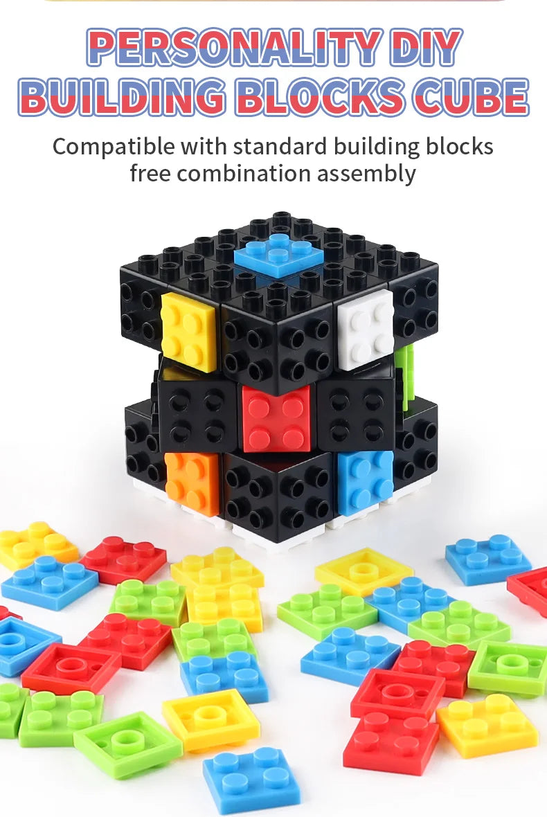 DIY Series Bricks Magic Cube 3x3x3 Professional Speed Cube Puzzle Toys Enlighten Educational Building Blocks Toys for Kids Gifts