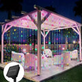Cortina de luz Solar para exteriores, 3x3M, 300Leds, guirnalda de decoraciones navideñas, 8 modos, decoración para fiesta de Navidad y Halloween, cadena de luces