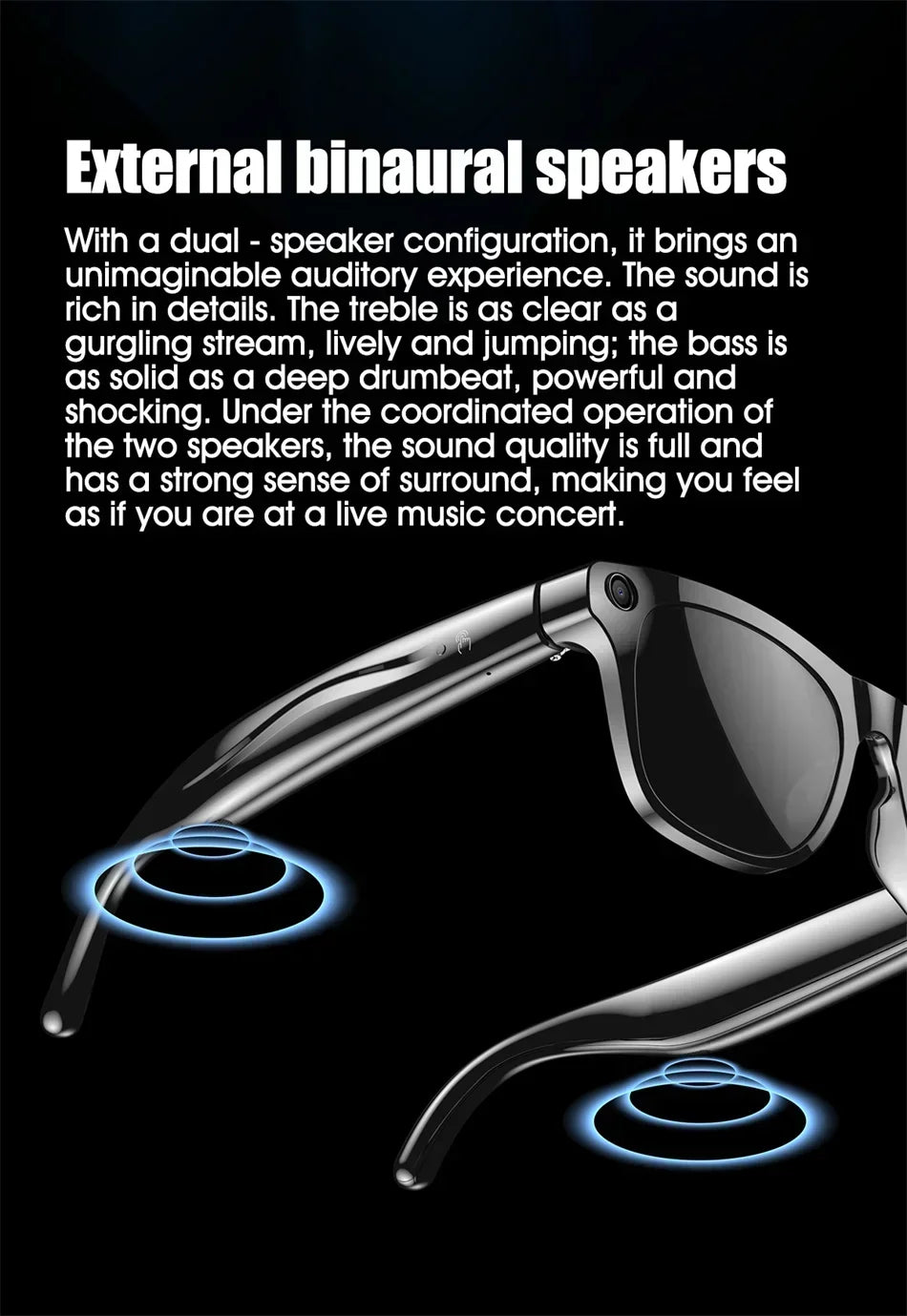 Gafas Inteligentes Lenovo con IA, Cámara 8K de 1200mp, Chat GPT, Táctiles, Deportivas, Reproductor de Música, Llamadas Bluetooth, Asistente de Voz