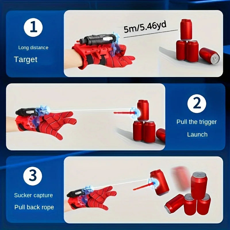 Spider Web Shooter Gloves – Red & Blue Hero Toy