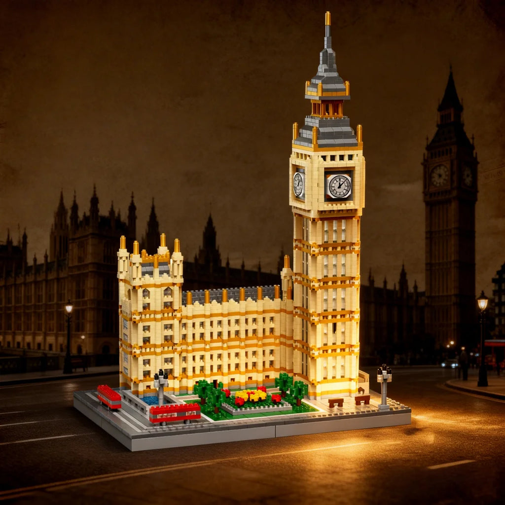 3D Desk Decor Big Ben Model Micro Building Blocks–Collectible Architecture Puzzle,Educational Toy,Unique Holiday Birthday Gifts