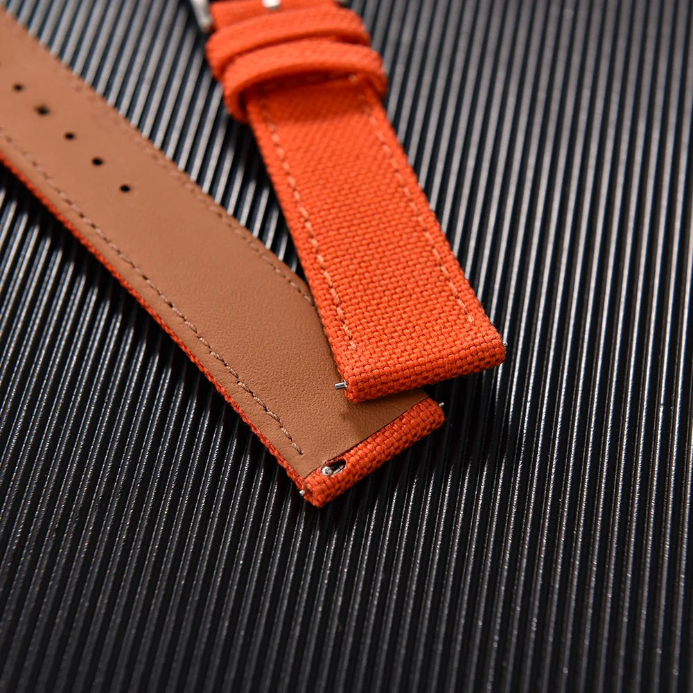 Correa de reloj de nailon de 18mm, 20mm y 22mm, correas de reloj de cuero y tela de vela de dos caras, pulseras de liberación rápida, cinturón deportivo para hombres y mujeres