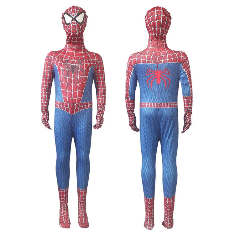 Red Spider-Themed Full-Body Cosplay Suit for Adults