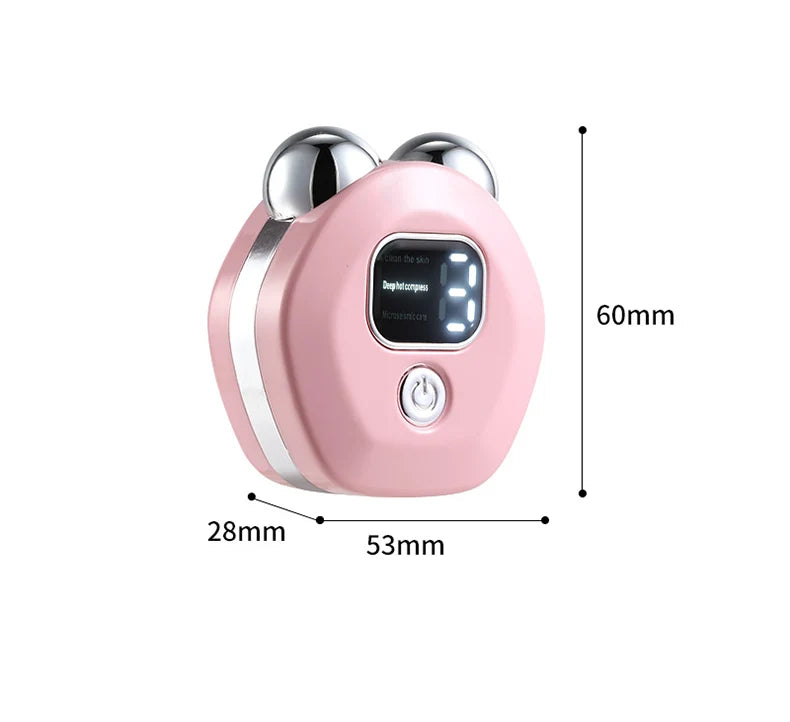 Masajeador de rodillo de microcorriente portátil, vibración eléctrica, levantamiento de cara y cuello, instrumento de belleza antiarrugas para estiramiento de la piel