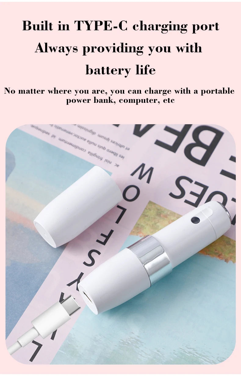 Recortadora de Pelo Eléctrica Portátil con Forma de Lápiz Labial, Carga USB, Dispositivo de Depilación para Hombres y Mujeres
