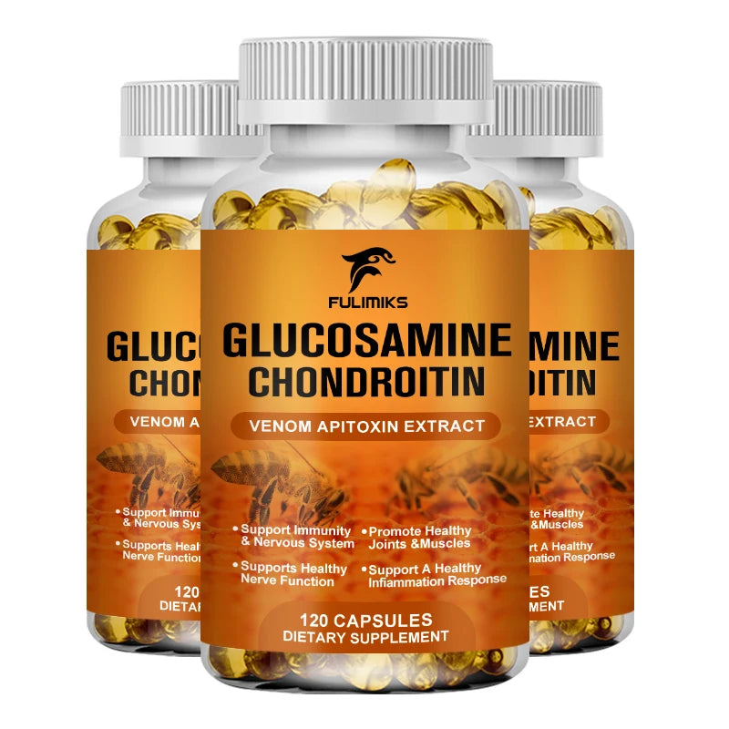 Glucosamina 1500 mg Condroitina 1200 mg Cápsulas de resistencia extra Soporte para articulaciones Suplemento de apoyo inmunológico antioxidante para adultos