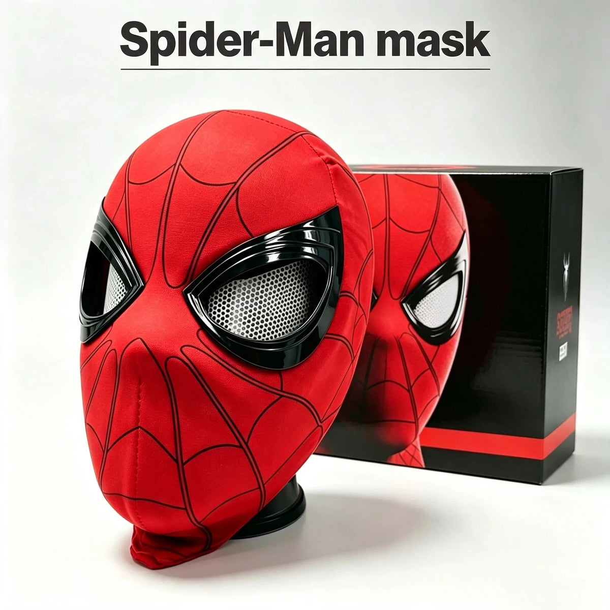 Spider-Man Cosplay Mask with Chin-Activated Blinking Eyes