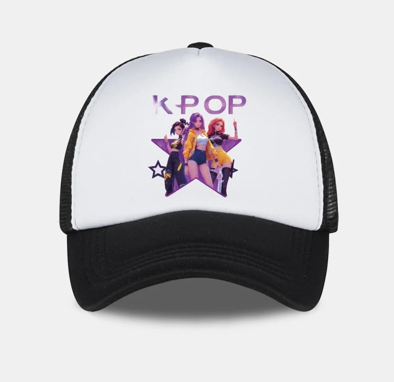 Gorra de malla estampada del grupo femenino de K-POP, gorra de béisbol transpirable de verano, sombrero de sol unisex ajustable, perfecto para los fanáticos del K-Pop