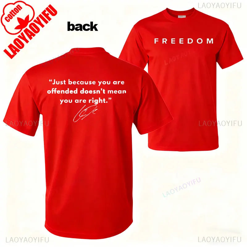 Camisa de libertad de Charlie Kirk, camiseta de héroe americano conmemorativa del homenaje, camiseta de activismo patriótico, camisetas gráficas Harajuku, ropa de calle