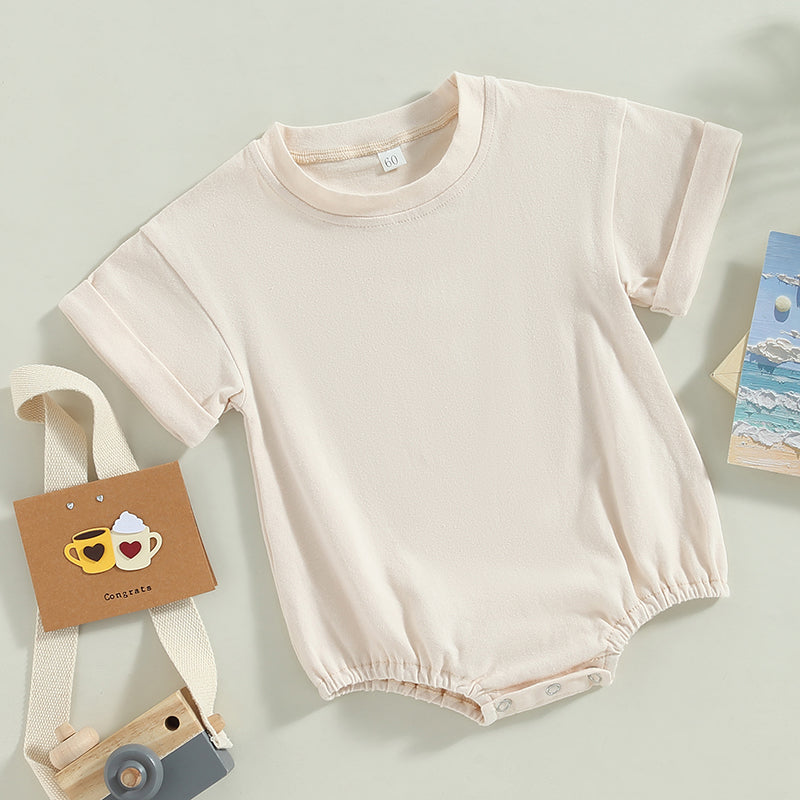 Baby Solid-Color Short-Sleeve Romper