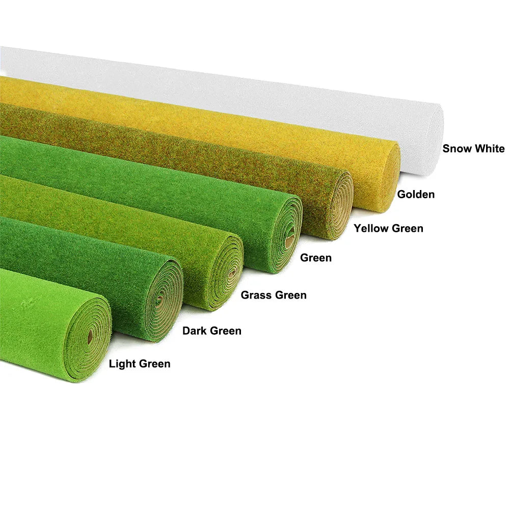 Evemodel-alfombrilla de césped de 0,4 m x 1m, modelo de césped Artificial verde, alfombras de césped para modelo arquitectónico, diseño de tren de paisaje, escala HO O N