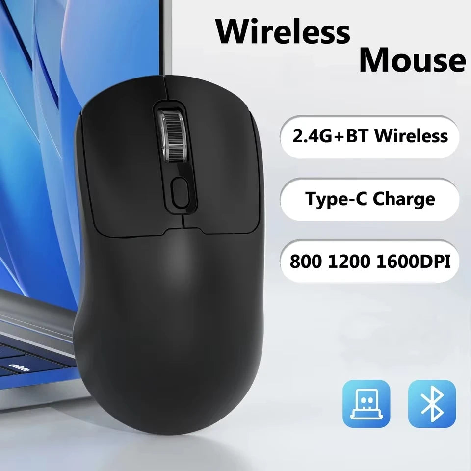 Ratón ligero inalámbrico Bluetooth/2,4G/ratón trimodo con cable ratón ajustable de 8000 DPI ratones silenciosos recargables para juegos de oficina