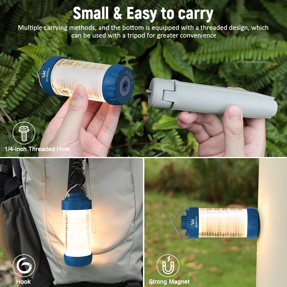 Linterna de Camping Wurkkos CL01, 550 Lúmenes, Recargable con Batería 18650, Mini Linterna LED Magnética