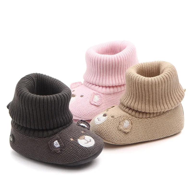 Baby Wool Shoes Little Boy and Girls Newborn Bootie Winter Warm Infant Toddler Crib Shoes Classic Floor First Walkers