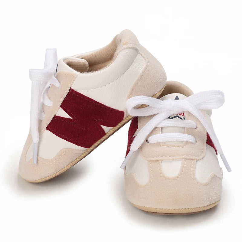 0-18 Months Newborn Baby Classic Sneakers Letters Splicing Baby Casual Shoe Anti-slip Hundred Walking Baby Boys Girls Baby Shoes