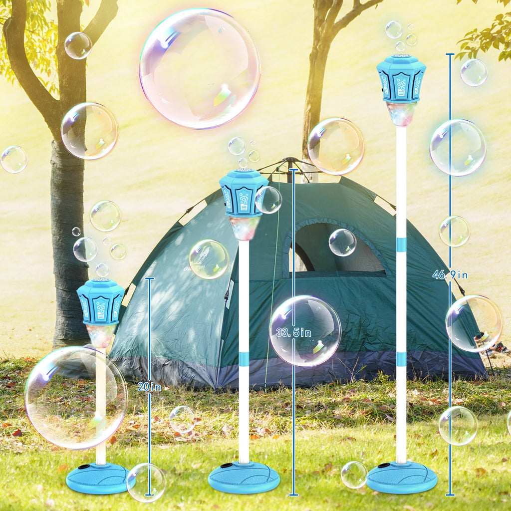 Máquina de burbujas con soporte con luces y música para soplador de burbujas de jabón al aire libre, adecuado para deportes acuáticos, decoración para fiesta de boda, burbujas