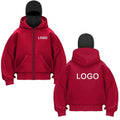 Sudaderas con capucha y cremallera de doble capucha personalizadas para hombre, sudaderas con estampado de personalidad de manga larga con cremallera, jerséis con máscara Ninja para mujer, chaqueta