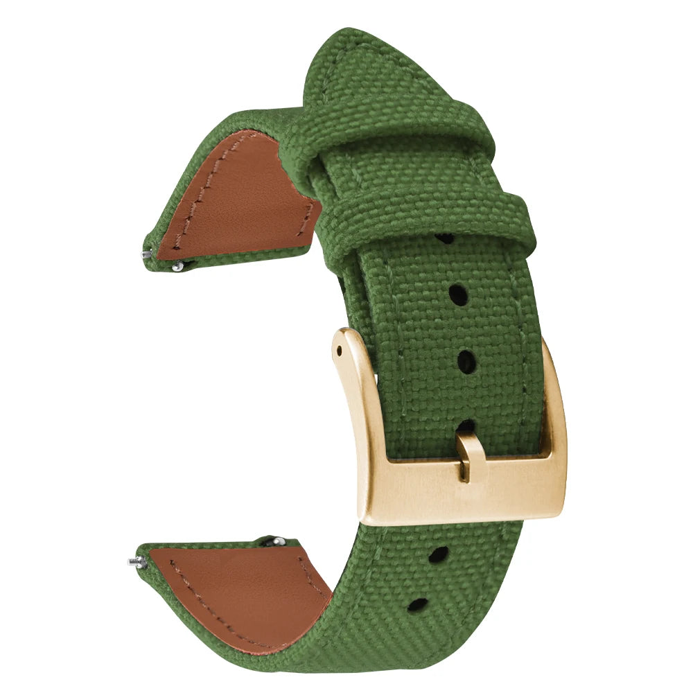 Correa de reloj de nailon de 18mm, 20mm y 22mm, correas de reloj de cuero y tela de vela de dos caras, pulseras de liberación rápida, cinturón deportivo para hombres y mujeres