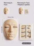 Cabeza de maniquí de pestañas, entrenamiento Facial falso de silicona cosmetología de la piel extensión de ojos de pestañas práctica maquillaje herramientas de tratamiento facial