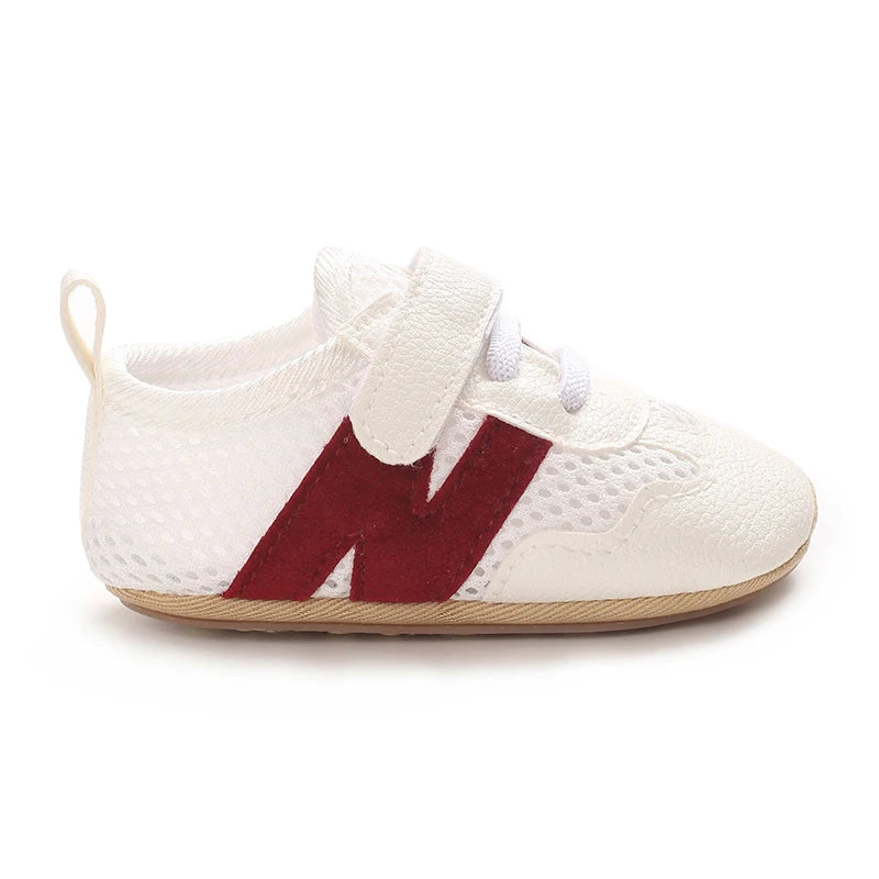 0-18 Months Newborn Baby Classic Sneakers Letters Splicing Baby Casual Shoe Anti-slip Hundred Walking Baby Boys Girls Baby Shoes