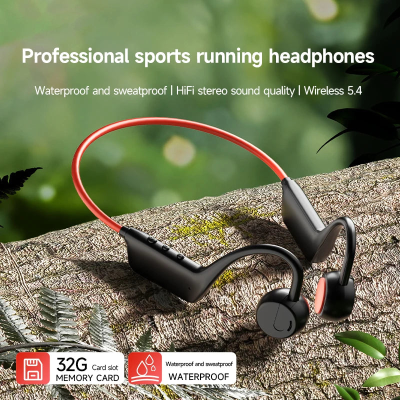 Auriculares OnePlus de Conducción Ósea, Auriculares Deportivos con Bluetooth 5.4, Resistentes al Agua IPX8, Manos Libres con Micrófono para Hacer Ejercicio