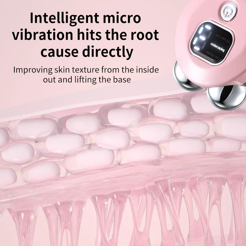 Masajeador de rodillo de microcorriente portátil, vibración eléctrica, levantamiento de cara y cuello, instrumento de belleza antiarrugas para estiramiento de la piel