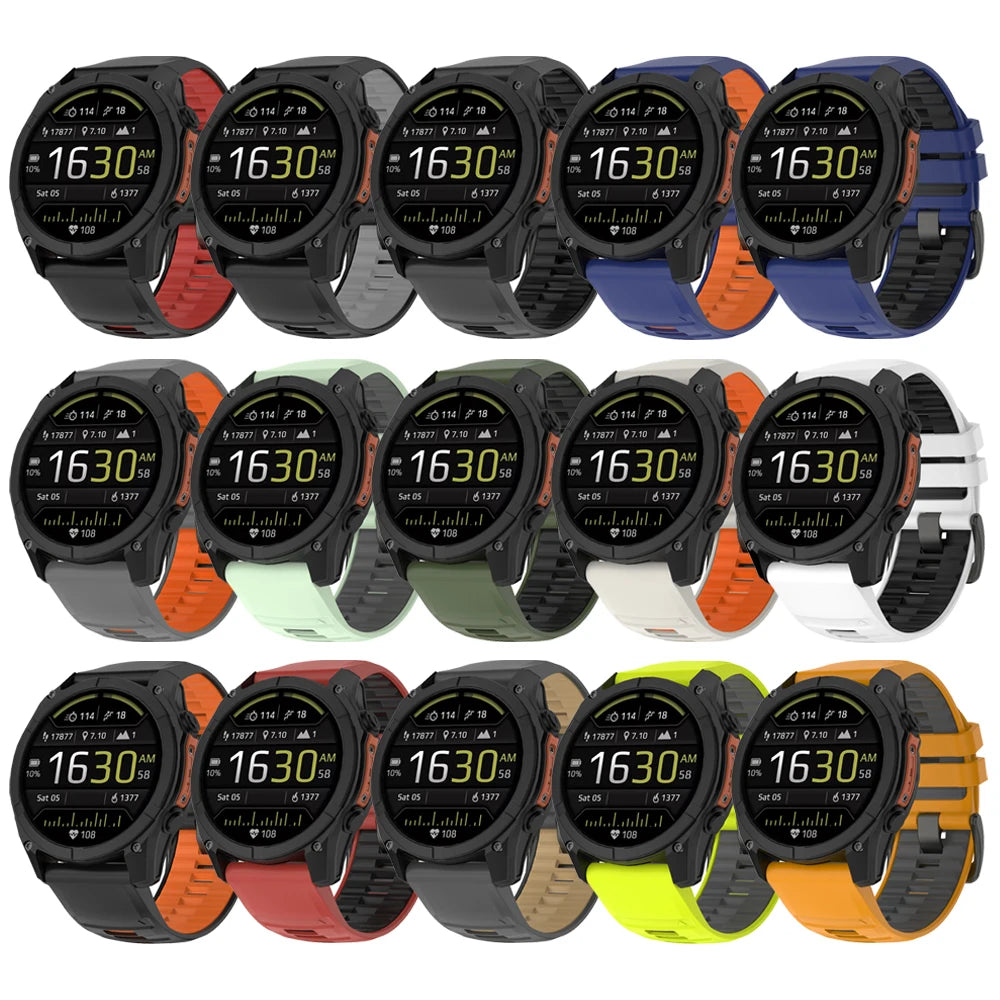 Correa de silicona para reloj Fenix 8 Pro, correa deportiva de 22/26mm para Garmin Tactix 7/Quatix8 Forerunner 970 965 Instinct 2X, pulsera de ajuste rápido