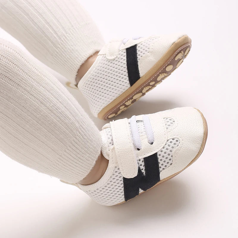 0-18 Months Newborn Baby Classic Sneakers Letters Splicing Baby Casual Shoe Anti-slip Hundred Walking Baby Boys Girls Baby Shoes