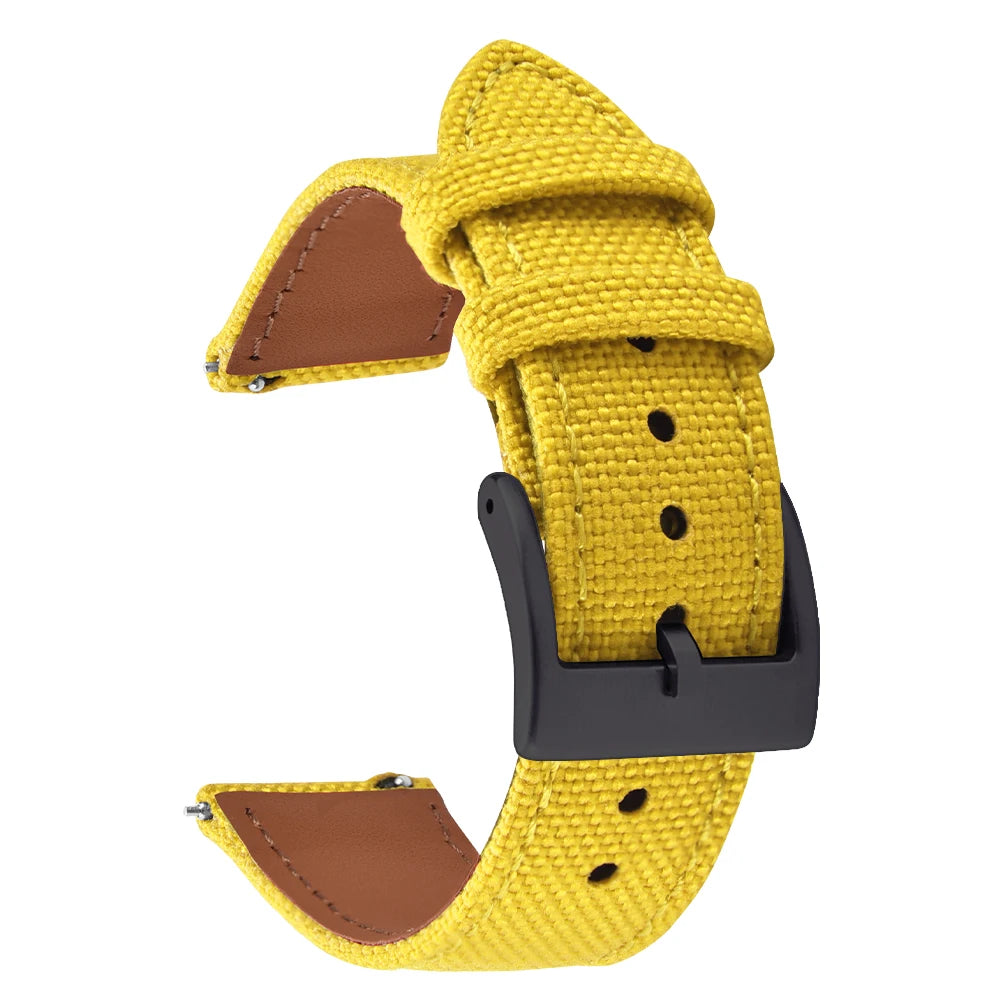 Correa de reloj de nailon de 18mm, 20mm y 22mm, correas de reloj de cuero y tela de vela de dos caras, pulseras de liberación rápida, cinturón deportivo para hombres y mujeres