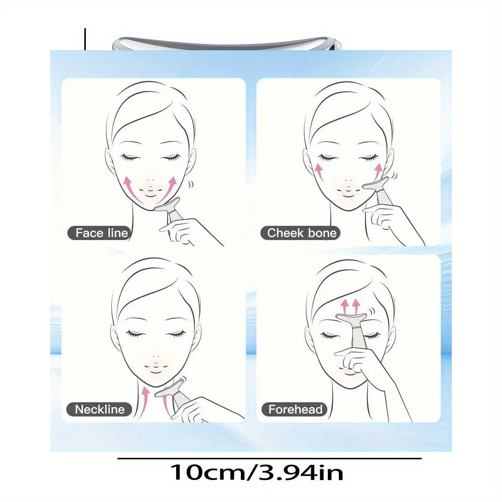 Dispositivo de masaje vibratorio para cuello y cara, máquina de Estiramiento facial, microcorrientes, terapia de luz roja, antiarrugas
