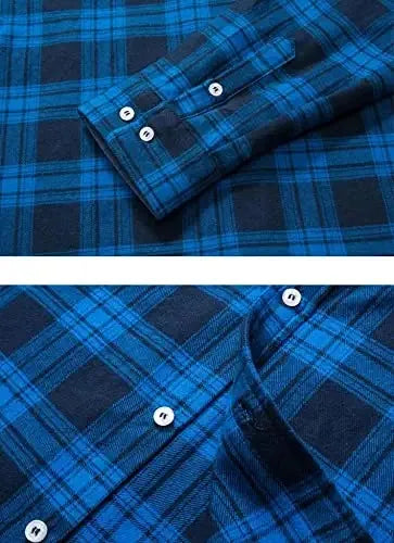 TACVASEN-Camisa de manga larga para hombre, chaqueta de franela, ligera, con botones y bolsillos