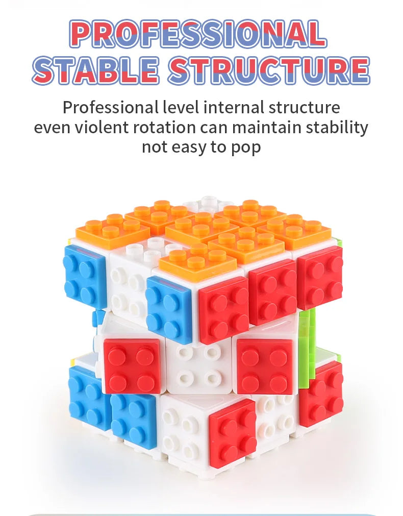 DIY Series Bricks Magic Cube 3x3x3 Professional Speed Cube Puzzle Toys Enlighten Educational Building Blocks Toys for Kids Gifts