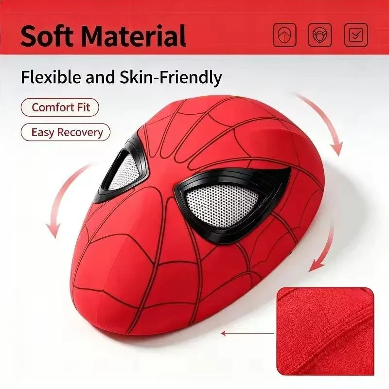 Spider-Man Cosplay Mask with Chin-Controlled Moving Eyes