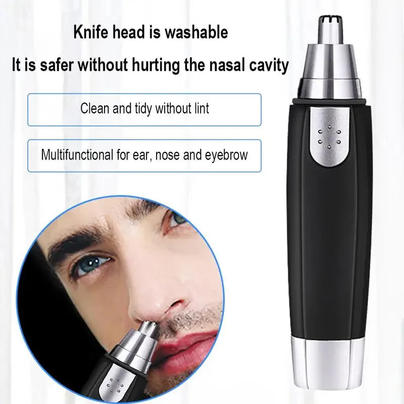 Recortador de pelo eléctrico indoloro para nariz y oreja, cuchilla lavable portátil, removedor de vello para cejas y cara, herramienta ligera de cuidado Personal para el hogar