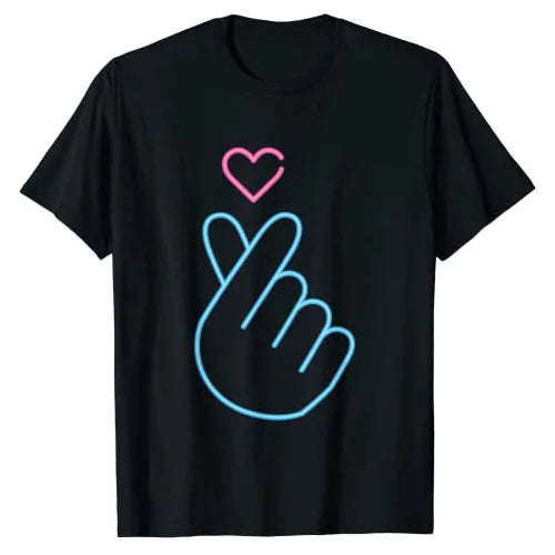 Camisa K-Pop, camiseta de regalo de música Pop coreana con corazón de mano y latido del corazón, camiseta gráfica KPop para fanáticos de la moda, camisetas de manga corta
