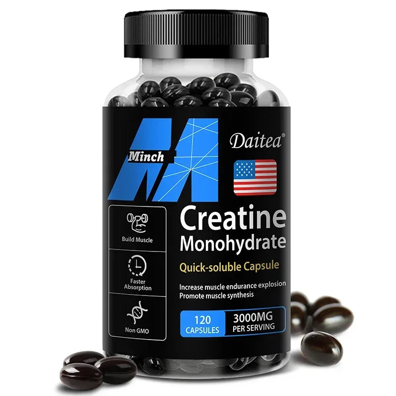 Monohidrato de creatina: 3.000 mg por servicio, creación de preentrenamiento para ayudar a desarrollar los músculos, mejorar la energía y el rendimiento