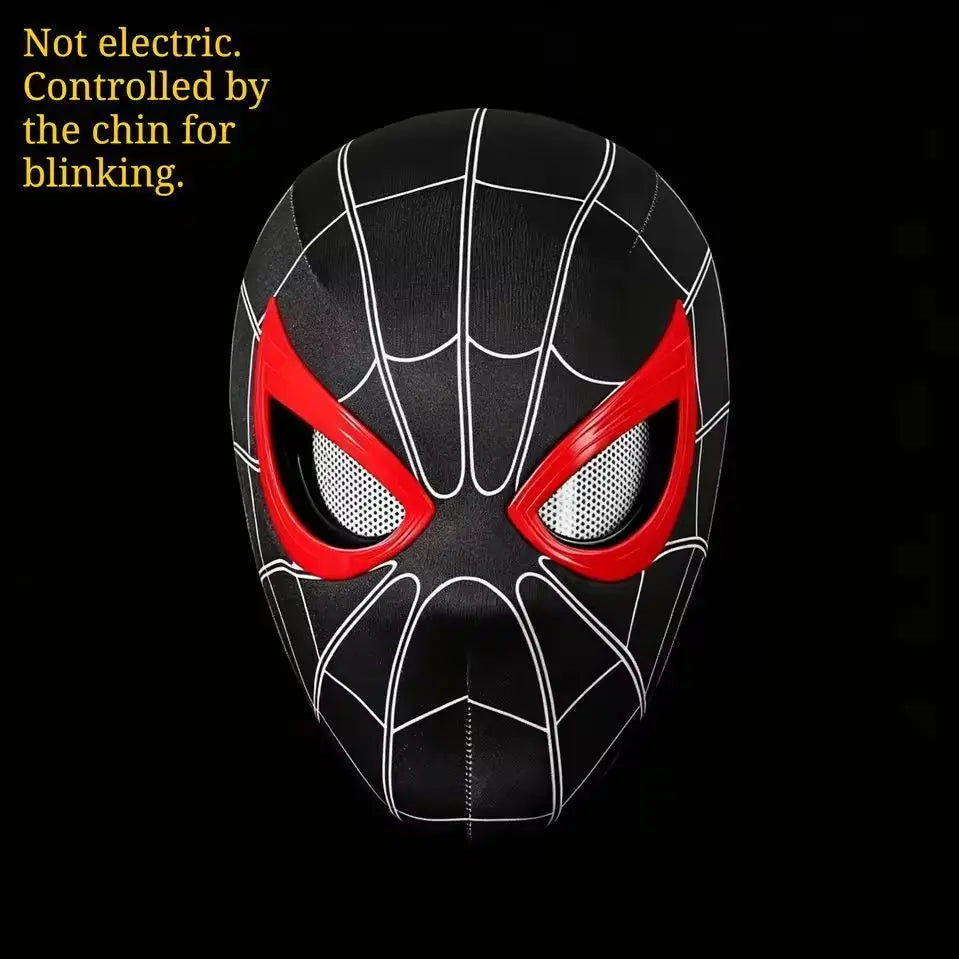 Spider-Man Cosplay Mask with Chin-Controlled Moving Eyes