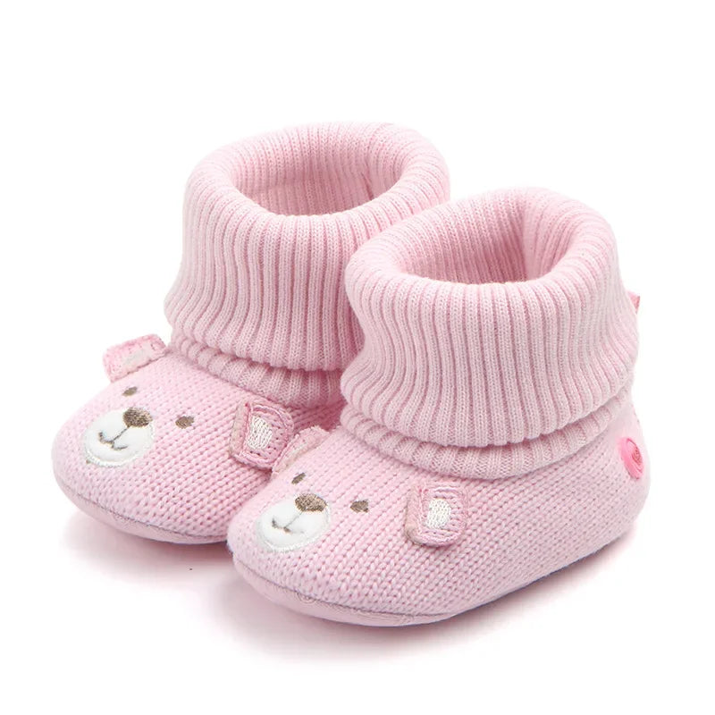Baby Wool Shoes Little Boy and Girls Newborn Bootie Winter Warm Infant Toddler Crib Shoes Classic Floor First Walkers