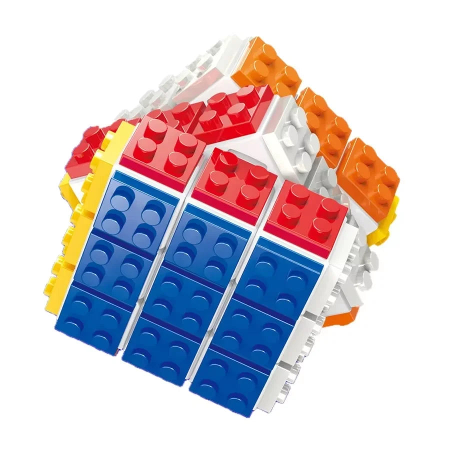 Building Block Cube Puzzle DIY Children's Educational  Early Learning 3D Cube Puzzle Stress Relief Building Toy