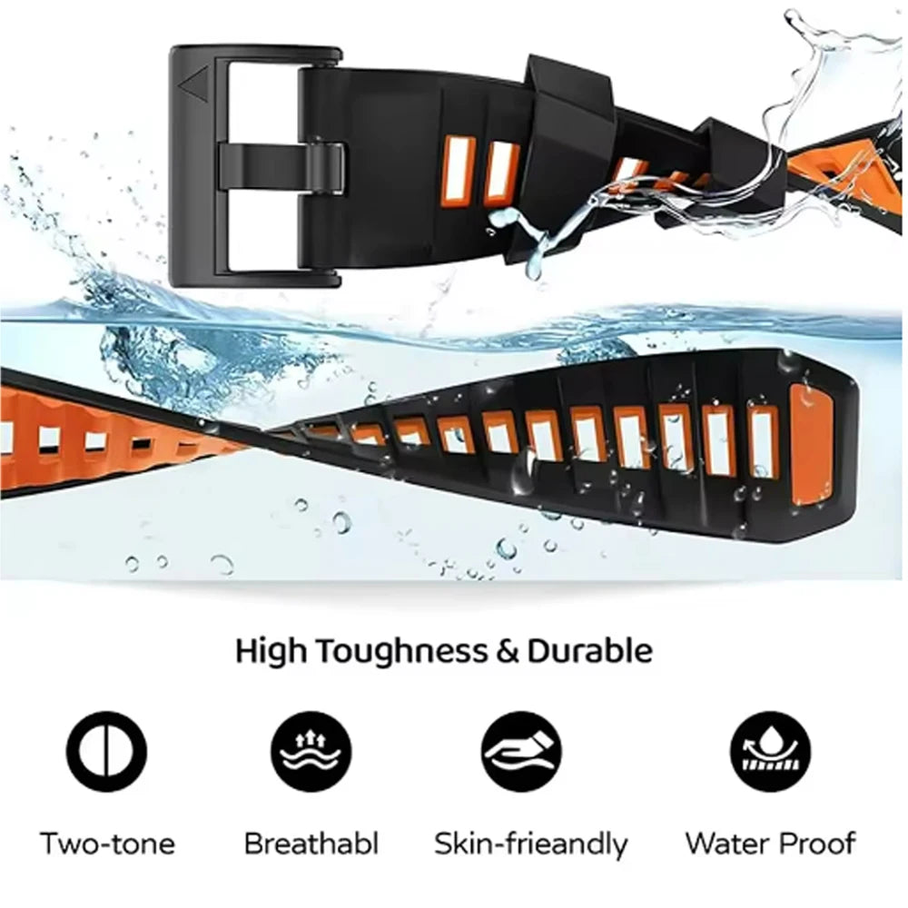 Correa de silicona para reloj Fenix 8 Pro, correa deportiva de 22/26mm para Garmin Tactix 7/Quatix8 Forerunner 970 965 Instinct 2X, pulsera de ajuste rápido