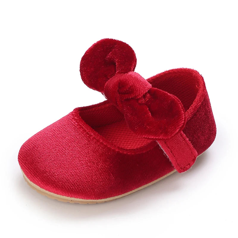 Spring and Autumn New Velvet Baby Shoes Sneakers Non slip Shoes Red Christmas Velvet Children's Shoes