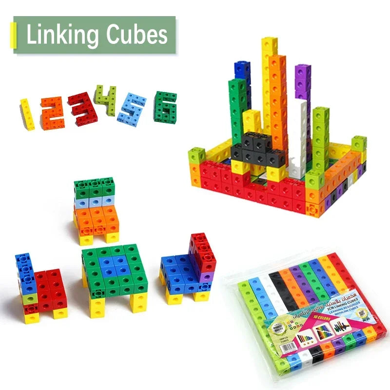 100Pcs/Set 2x2x2CM Square Cube Shape Building Blocks Educational Toys For Children Kids DIY Assembling Blocks Bricks Model Toys