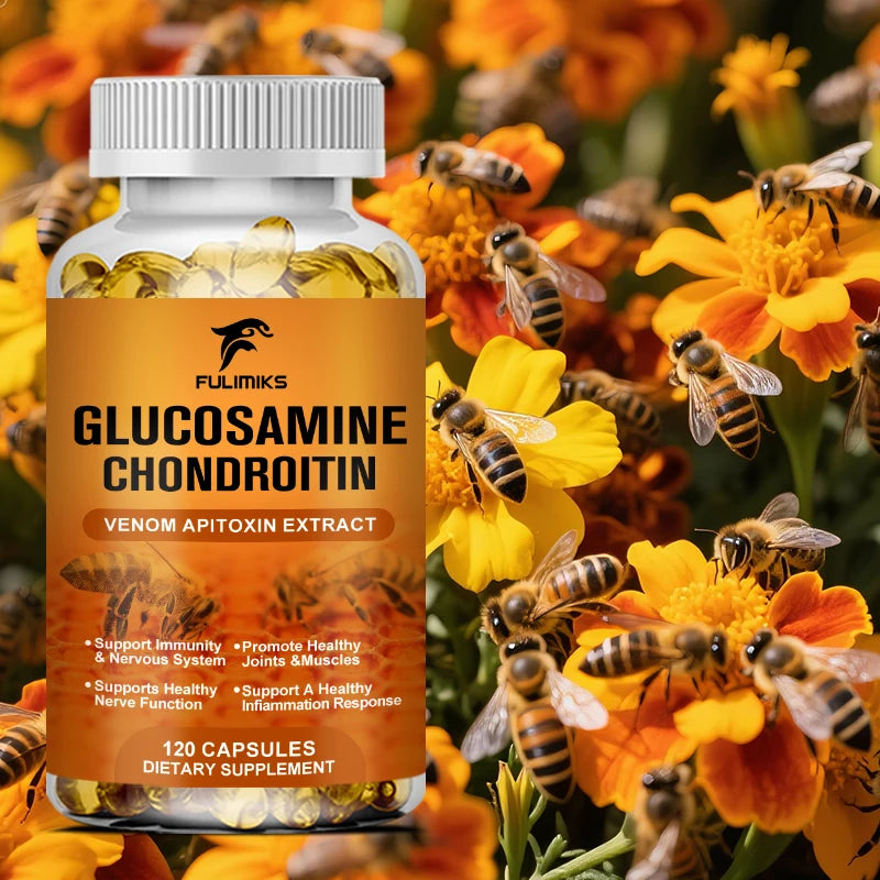 Glucosamina 1500 mg Condroitina 1200 mg Cápsulas de resistencia extra Soporte para articulaciones Suplemento de apoyo inmunológico antioxidante para adultos