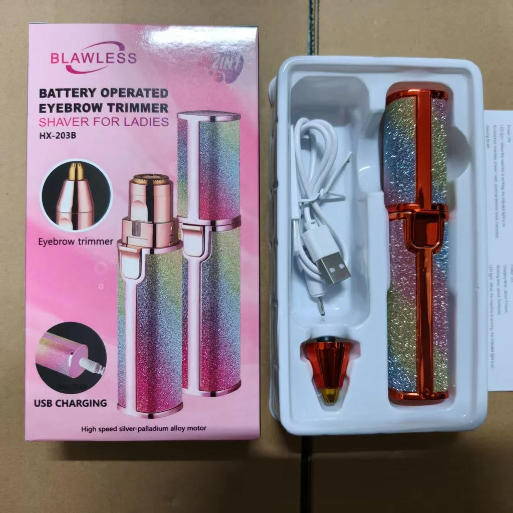 Depiladora Eléctrica de Cejas para Mujer 2 en 1, Recargable, Depilación Facial y Afeitadora de Cejas, Depiladora Corporal sin Dolor