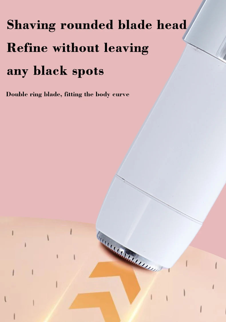 Dispositivo de depilación eléctrico para mujer, recortador de Bikini Facial giratorio, Mini afeitadora para cejas, piernas, axilas, labio superior